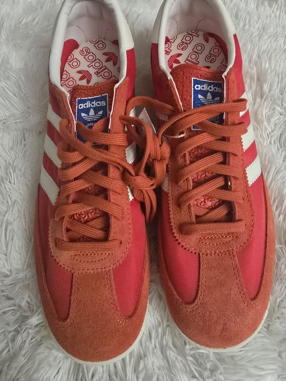 adidas Red Retro Suede & Nylon Sneakers